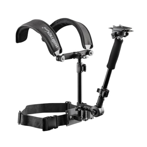 Walimex Pro Video Schulterstativ für Kamera & Camcorder - Ergonomisch, Anpassbar & Komfortabel - Ideal für Langzeit-Fotografie und Filmaufnahmen - Inklusive Schnellwechselplatte & Zoomring