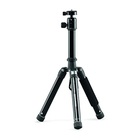 Cullmann - 52523 - Neomax 220 Mobile Reisestativ m. Smartphonehalter (Auszugshöhe 78 cm, Packmaß 21cm, Tragkraft 3kg, Gewicht 552g), schwarz
