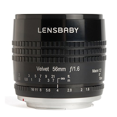 Lensbaby Velvet 56 MFT / Porträt und Makro Objektiv / ideal für samtige Bokeh-Effekte und kreative Unschärfe / Brennweite 56 mm, Blende f/1,6 / 1:2 Makro Vergrößerung mit 13 cm Naheinstellgrenze / passend für Micro Four Thirds Systemkameras und 
