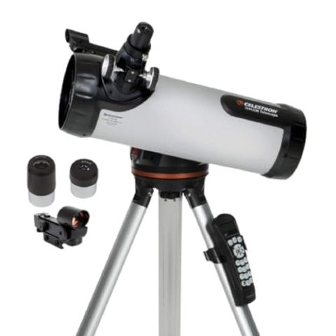 Celestron 31150 LCM 114 Serie computergesteuertes Newtonsches Reflektorteleskop, Silber