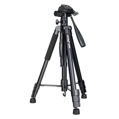 Levenhuk Level Plus VT5 2-in-1-Kit aus Hand-Einbeinstativ und Bodenstativ mit Wasserwaage, Drehbarer Halterung, Einstellbarer Höhe von 520 bis 1780 mm und Einer Kapazität von 5 kg