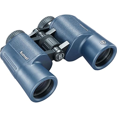 Bushnell - H2O 2 - Fernglas - 10x42 Dunkelblau Porro - Voll multivergütet - Wasserdicht/Beschlagfrei - Drehbare Augenmuscheln - Wassersport - Boote