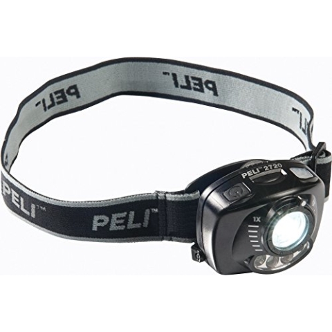PELI 2720: Nachtsichttaugliche LED-Stirnlampe mit Aktivierungssteuerung durch Gesten, Hochwertige Qualität für Mechaniker, Baustelle, Elektriker, IPX4 wasserfest, 200 Lumen, 103h Brenndauer, Schwarz