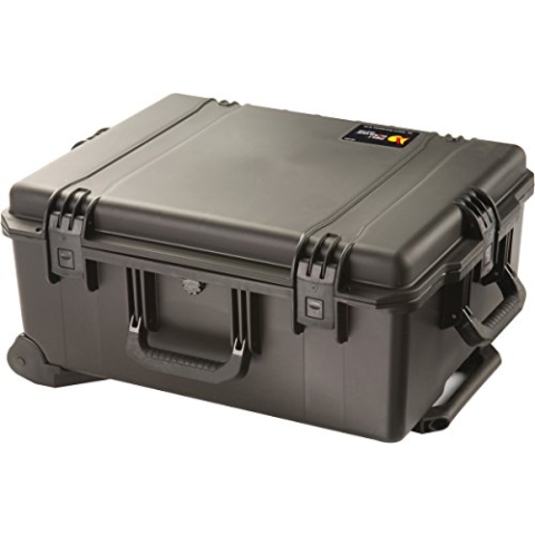 PELI Storm IM2720 Transportkoffer mit Kugelgelagerten Laufrollen und Teleskopgriff, Wasser- und Staubdicht, 61L Volumen, Ohne Schaum, Schwarz
