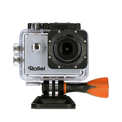 Rollei Actioncam 525 WiFi Action Cam (mit 4k Video Auflösung, Weitwinkelobjektiv, bis 40 m wasserfest, inkl. Unterwasserschutzgehäuse und Fernbedienung) silber