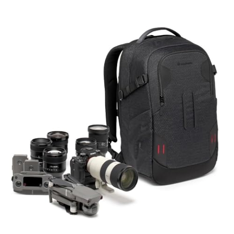 Manfrotto PRO Light Backloader M, Professioneller Kamerarucksack für Kameras, Zugriff von Oben und Hinten, Doppelte Stativbefestigung, Gepolsterter Rucksack mit Austauschbaren Trennwänden, Schwarz