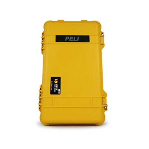PELI 1510 Schutzkoffer mit Kugelgelagerten Laufrollen (Handgepäcktauglich), IP67 Wasser- und Staubdicht, 27L Volumen, Ohne Schaum, Gelb 1510-001-240E