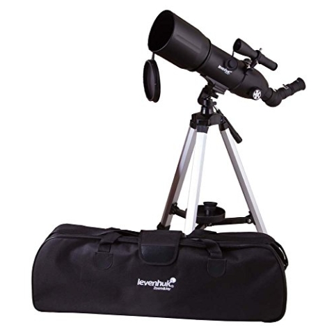 Levenhuk Skyline Travel 80 Tragbares Refraktor Tag- und Nachtteleskop mit leichtem Stativ und Tasche für Astronomische und Terrestrische Beobachtungen im Freien