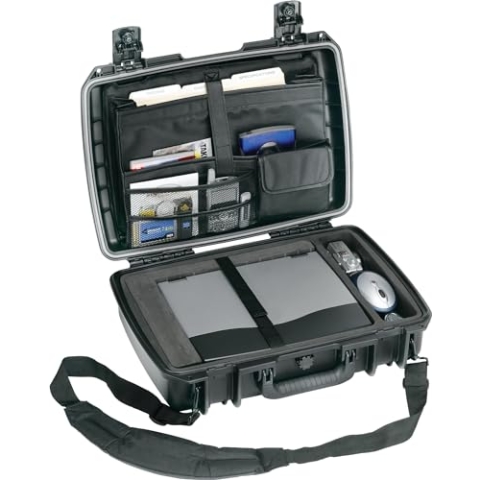 PELI Storm IM2370 Stoßfester Laptopkoffer mit Laptopfach und Deckeleinteiler, Wasser- und Staubdicht, 19L Volumen, Schwarz