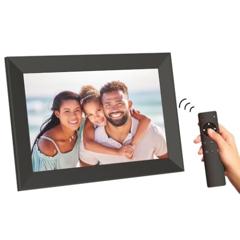 AGFA Photo Realiview APF1000 Digitaler Bilderrahmen, 10 Zoll (1024 x 600, LED, Fotoanzeige, Uhr, Kalender, programmierbar), Schwarz