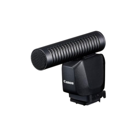 Canon Stereo Richtmikrofon DM-E1D Video Mikrofon Vlogger Filme Microphone kabellos (Digitale Tonausgabe, Windfilter, Shotgun Modus, Microfon kompatibel mit EOS R3 Kamera) schwarz