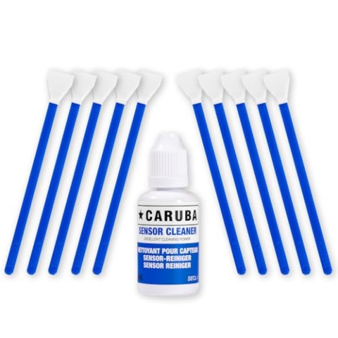 Caruba APS-C Reinigungstupfer-Kit (10 Tupfer 16mm + Reinigungsflüssigkeit 30ml)
