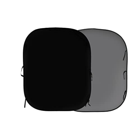 Manfrotto LL LB56GB 1,5 x 1,8 m, faltbar, beidseitig verwendbar, Hintergrund Schwarz/Mid Grey