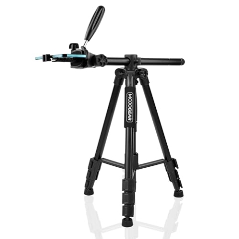MOJOGEAR 167 cm 3-in-1-Stativ: Dreibein, Einbeinstativ und Horizontalarm für Top-Aufnahmen – mit Handyhalterung und Tragetasche – Handystativ – Kamerastativ – großes Stativ – Schwarz