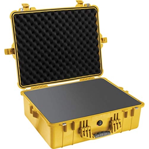 Peli 1600 Schützendes Wasserdichtes Case, IP67 Wasser- und Staubdicht, 46L Volumen, Mit Schaumstoffeinlage (Anpassbar), Gelb