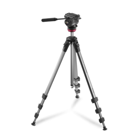 Hama Videostativ mit Fluidkopf (Kamera Stativ für Video, DLSR und Smartphone, Tripod, Dreibeinstativ, mit Handyhalterung, Aluminium Reisestativ, leicht, 46 – 160 cm, bis 7 kg)