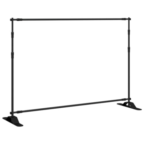 vidaXL Hintergrundstative 2 STK., Verstellbar Hintergrund Ständer mit Tragetasche, Hintergrundsystem für Fotostudio, Hintergrund Halterung Gestell, Schwarz 305x243 cm Stahl