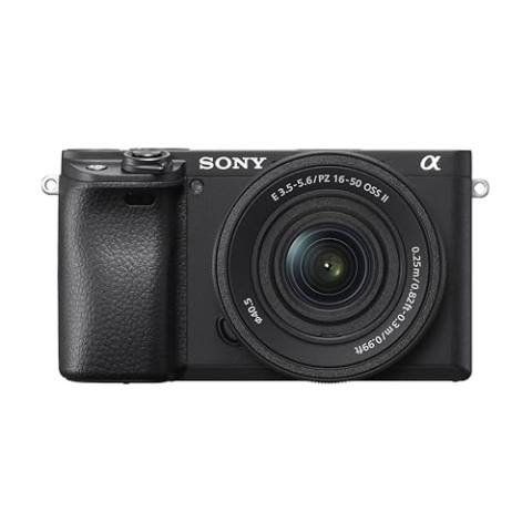 Sony Alpha 6400 APS-C Spiegellose Kamera mit 16-50mm Objektiv (Schneller 0,02s Autofokus mit Augenerkennung für Mensch und Tier, 4K-Filmaufnahmen und neigbares Display für Vlogging)