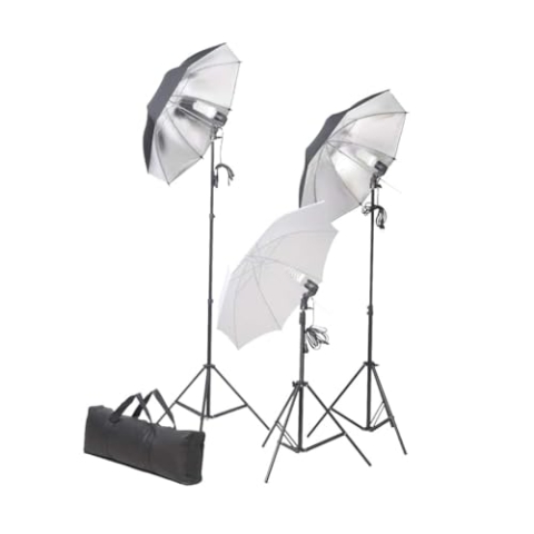 vidaXL Fotostudio Set 24 W Studioset Studiolampe Studioleuchte Stativ Schirm