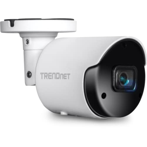 TRENDnet TV-IP1514PI Indoor Outdoor 5 MP H.265 PoE Bullet-Netzwerkkamera, IP66-Gehäuse, IR-Nachtsicht bis zu 30 m (98 ft), Sicherheitsüberwachungskamera, microSD-Kartensteckplatz (bis zu 256 GB), Weiß