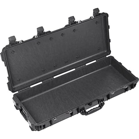 PELI 1700 Langer Transportkoffer für Stative, Jagd- und Sportschießausrüstung, IP67 Wasser- und Staubdicht, 42L Volumen, Ohne Schaum, Schwarz
