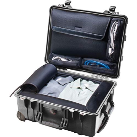 Peli 1560LOC Schutzkoffer mit Trennwand-Set, IP67 Wasser- und Staubdicht, 44L Volumen, Mit Schaumstoffeinlage (Anpassbar), Schwarz