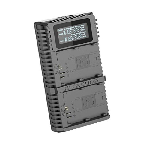 Nitecore UCN2 Pro Dubbel Lader voor Canon LP E6 (N), Schwarz