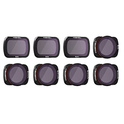 Freewell All Day - 4K-Serie - 8-Pack ND4, ND8, ND16, CPL, ND8/PL, ND16/PL, ND32/PL, ND64/PL Camera Lens Filters Kompatibel mit Osmo Pocket, Pocket 2