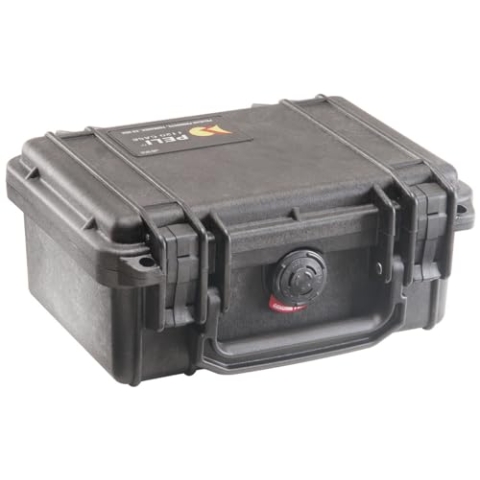PELI 1120 Kamera Schutzkoffer für DSLR und Linsen, IP67 Wasser- und Staubdicht, 2L Volumen, Ohne Schaum, Schwarz