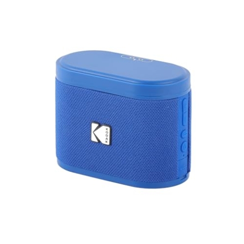 Kodak SOUNDBRIX Tragbarer Lautsprecher, kabellos, Anschluss von bis zu 100 Lautsprechern – magnetisches Dock und leistungsstarker Sound 5 W – 3 Stunden Akkulaufzeit – Blau