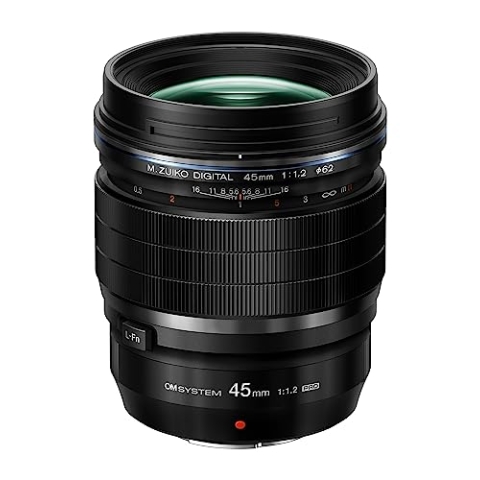 OM SYSTEM M.Zuiko Digital ED 45mm F1.2 PRO Objektiv, lichtstarke Festbrennweite, geeignet für alle MFT-Kameras (OM SYSTEM/Olympus OM-D & Pen Modelle, Panasonic G-Serie), schwarz