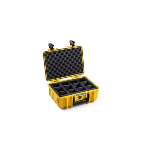 B&W Transportkoffer Outdoor - Typ 4000 - Gelb mit variabler Facheinteilung - Wasserdicht nach IP67 Zertifizierung, Staubdicht, Bruchsicher und Unverwüstlich