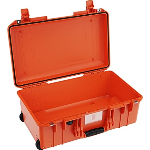 PELI 1535 Air Extrem Leichter Schutzkoffer mit Rollen für Fotografieausrüstung, Wasser- und Staubdicht, 27L Volumen, ohne Schaumstoffeinlage, Farbe: Orange