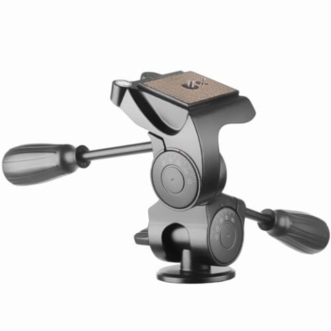 Walimex Pro FT-6653H Aluminium Pro-3D-Neiger (Belastbarkeit 6kg, Friktionskontrolle, große Schnellwechselplatte, Fallsicherung)