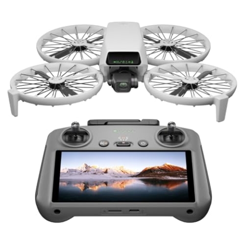 DJI Flip (RC 2 Fernsteuerung mit Bildschirm), Drohne mit Kamera 4k Erwachsene, Mini Drohne mit Kamera, < 249 g, Drohne Follow Me Funktion, 13 km Videoübertragung, Handstart, 31 min Flugzeit