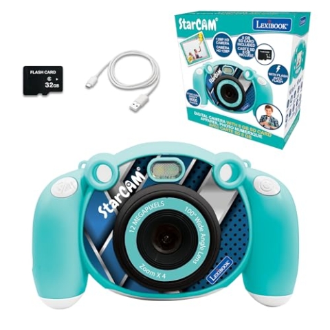 Lexibook - Appareil photo pour enfants, fonction photo, vidéo, audio et jeux - DJ080