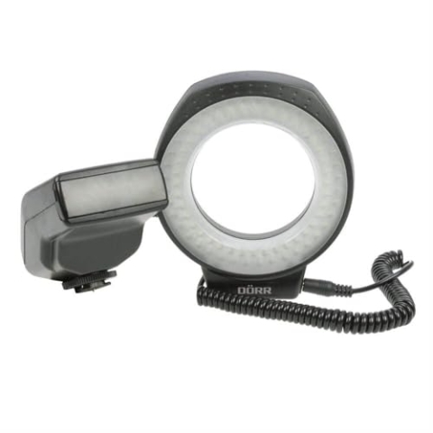Dörr Ultra 80 LED-Ringlicht mit zuschaltbarem Blitz inkl. Anschlussringe schwarz