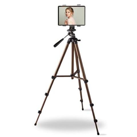 TronicXL Kamerastativ Tablet Stativ Ständer 7-10 Zoll 134cm für Tablets kompatibel mit iPad Mini Air 1 2 Samsung Android Kamera Tripod Dreibein mit Panoramakopf