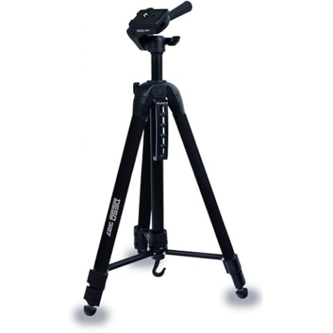 DESQ 327 | Foto-Video-Vlog | 2 in 1 Kamerastativ und Einbeinstativ | Schaumstoffgriff | 53-170 cm | Schwarz