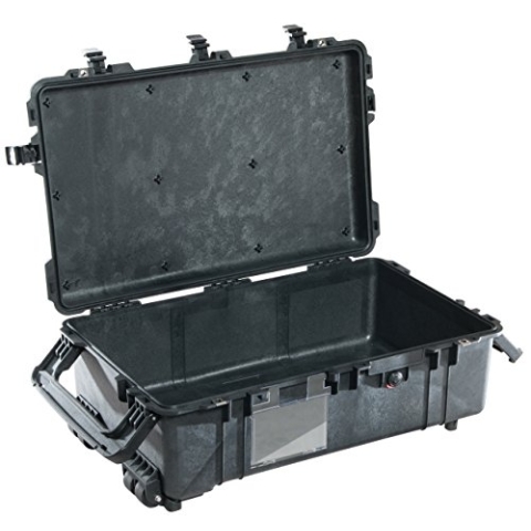 PELI 1670 Wasserdichter Behälter mit Rollen und Teleskopgriff für Fragiles Equipment , IP67 Wasser- und Staubdicht, 70L Volumen, Ohne Schaum, Schwarz