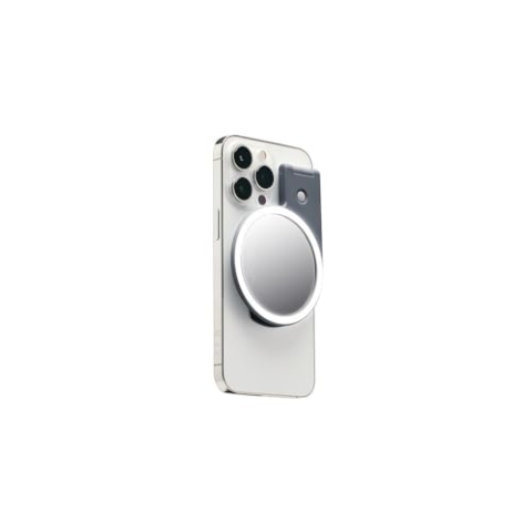 JOBY Beamo Ringlicht, Kompatibel mit MagSafe, LED Ringlicht, Mit Jedem Smartphone Nutzbar Dank des Mitgelieferten Kleberings, Ringlicht für Handys, Magnetisches Ringlicht Kompatibel mit iPhone, Grau