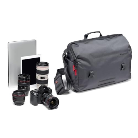 Manfrotto Manhattan Messenger-Tasche Speedy 30, Mehrzweckrucksack, für den Transport von Kamera und Zubehör, aus wasserabweisendem Material, Fotorucksack mit PC- und Tablet-Fach, mit Stativ-Halterung