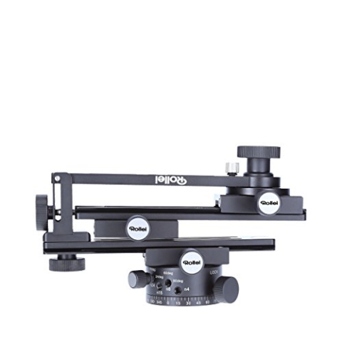 Rollei Panoramakopf 200 Mark II - 360 Grad Panoramakopf mit Transportkoffer zur sicheren Befestigung, Tragkraft bis zu 3 kg, Acra Swiss kompatibel - Schwarz