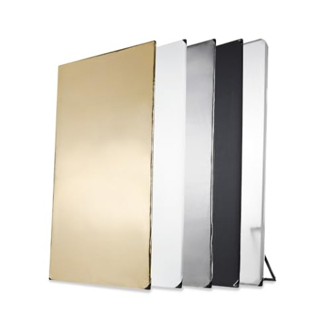Walimex Pro 5-in-1 Reflektorpanel, 100x200 - Ideal für alle Bereiche der Fotografie, Aufhellung von Schatten, einfacher Aufbau, 5 Farboptionen, inkl. Transporttasche
