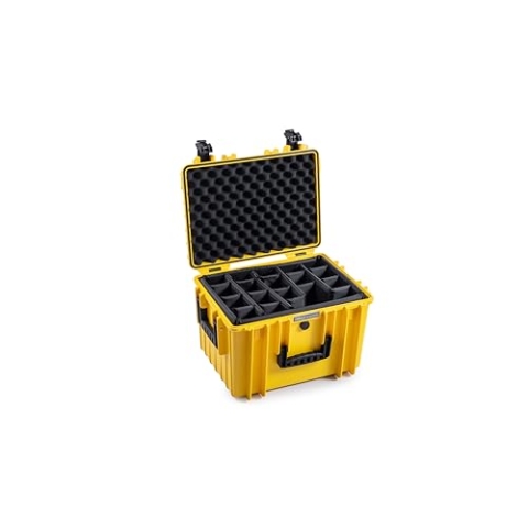 B&W Transportkoffer Outdoor - Typ 5500 Gelb - mit variabler Facheinteilung - wasserdicht nach IP67 Zertifizierung, staubdicht, bruchsicher und unverwüstlich