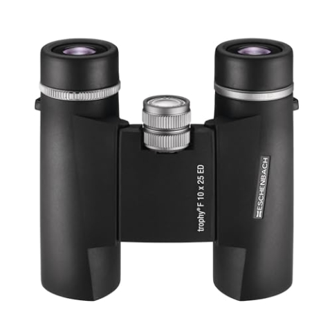 Eschenbach Optik Fernglas Trophy F 10x25 ED faltbar, platzsparend, großes Sehfeld, wetterfest, schwarz