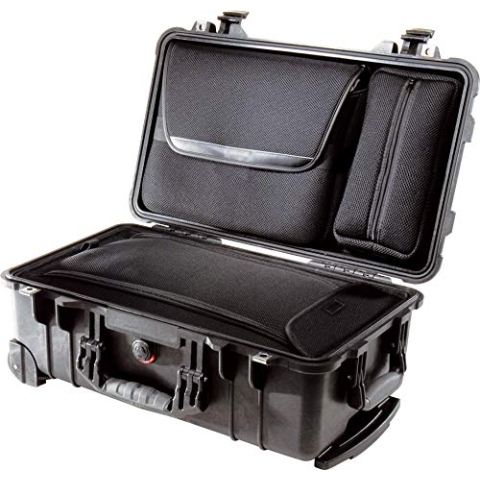 PELI 1510LOC Overnight Koffer für Notebook, Trolley Koffer mit Einteilungssystem, Volumen: 27L, Farbe: Schwarz