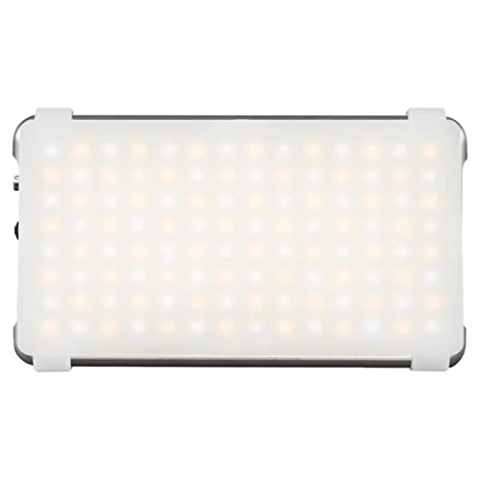 DÖRR SVL-112 PRO LED Videoleuchte - 112 LEDs - Bi-Color - Silber - USB - Diffusor, Wabenvorsatz