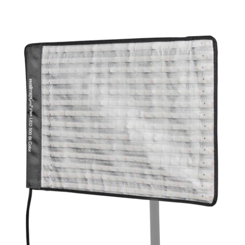 Walimex pro Flex LED 500 Bi Color Flächenleuchte, 50W, dimmbar, Farbtemperatur 3000-5600K, V-Mount Akku Steckplatz, biegbare, spritzwassergeschützte Leuchtmatte, für Video, Film und Fotografie