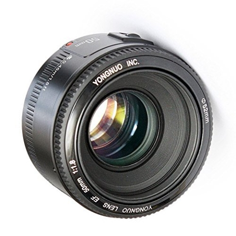 YONGNUO - 50 mm F1.8 Objektiv, große Blende, Autofokus-Objektiv für Canon EF Mount EOS Kamera etc. (5DIII / 5DII / 6D / 60D / 600D / 650D / 1000D / 1100D / 1200D / 10D / 20D / 300D / 350D).